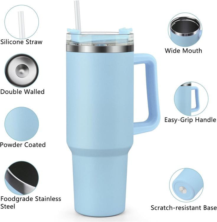 SipWip 1200ml Stainless Steel Tumbler – Hot & Cold for 16 Hours | Fireproof, Durable, Metallic Finish