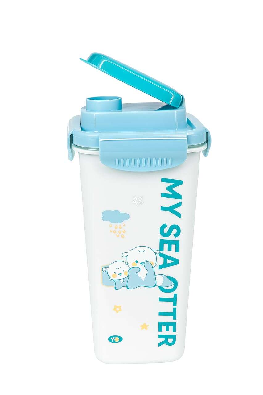 kids Bento Lunch Box with Bottle Set – “My Sea Otter” | 3-Compartment Lunchbox with Spoon & Fork SIPWIP