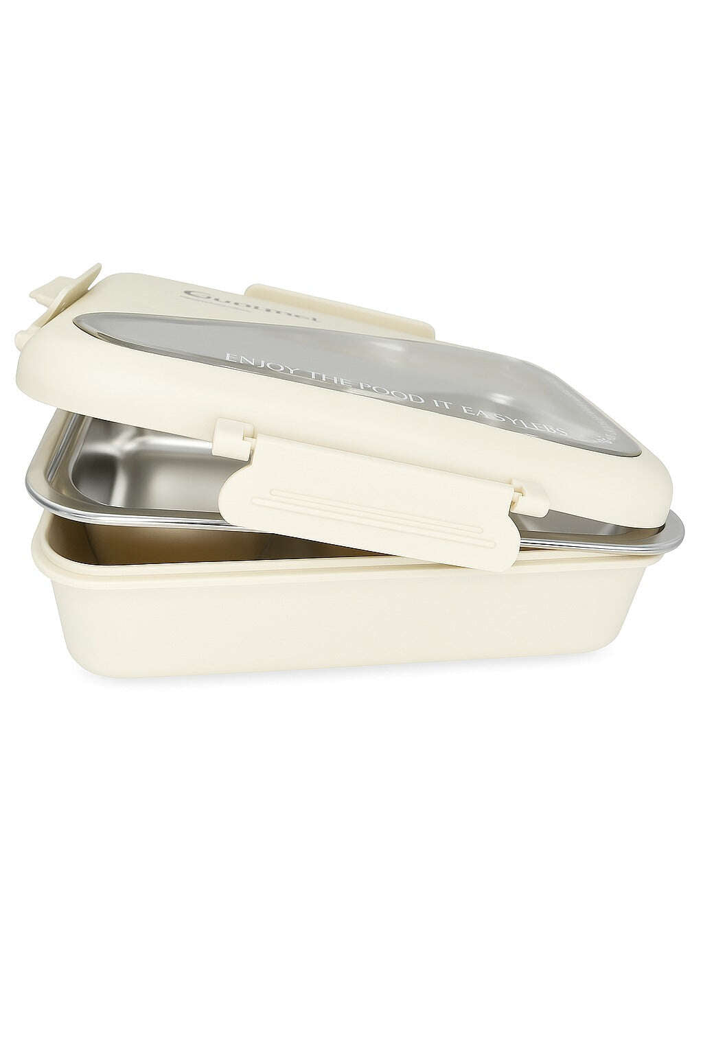 Gourmet Premium Stainless Steel Lunch Box with 2-Compartment Inner Tray & Leak-Proof Transparent Lid | Durable Bento Food Storage for Office, School & Travel SIPWIP