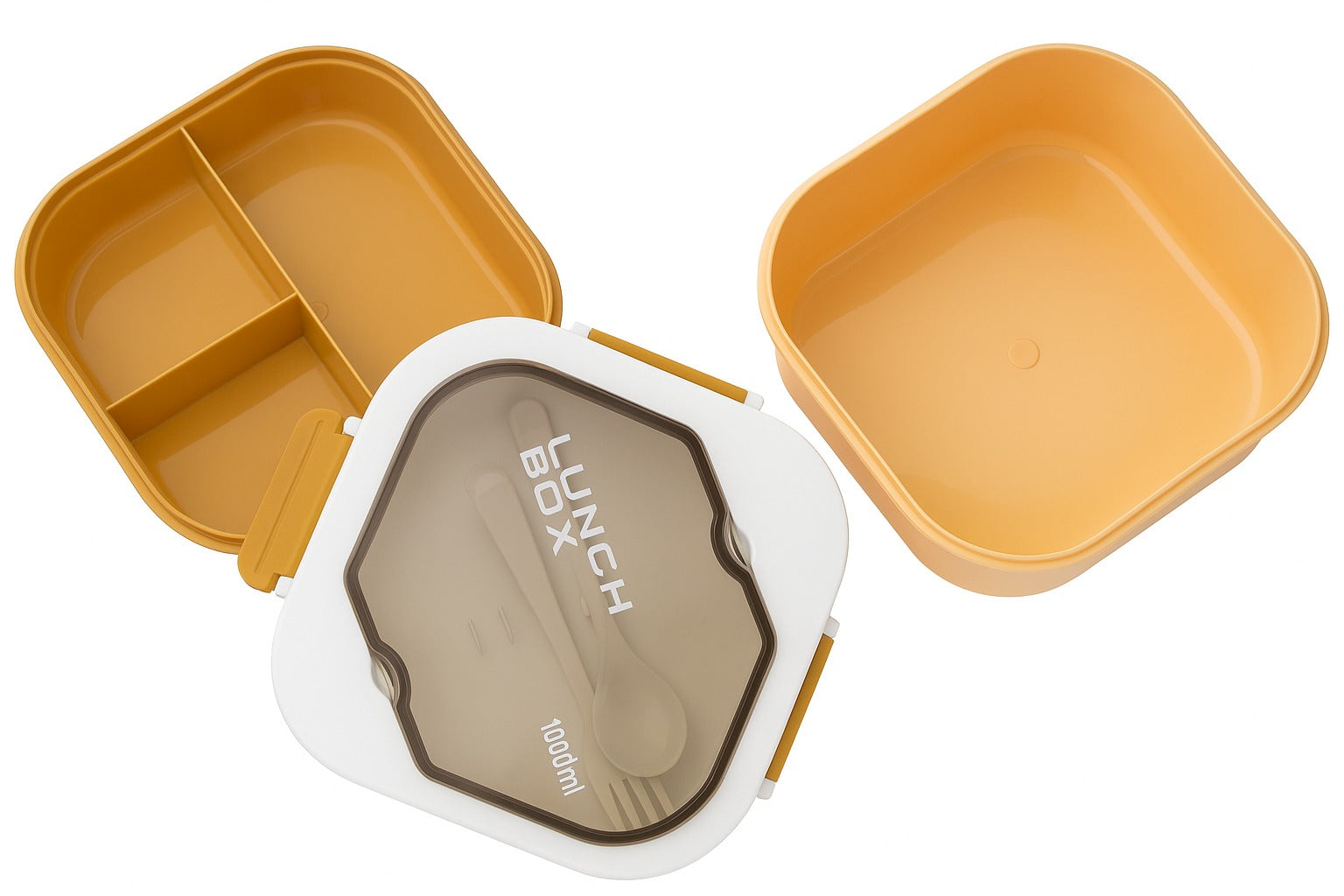 Premium Bento Lunch Box with Dual Compartments & Utensils – 1000ml Leakproof Food Storage for School, Work & Travel